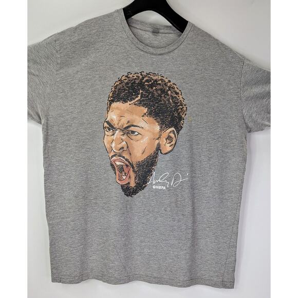 Anthony Davis Mavericks NBA Scream Short Sleeve Gray T Shirt Men's 2XL - Picture 3 of 4